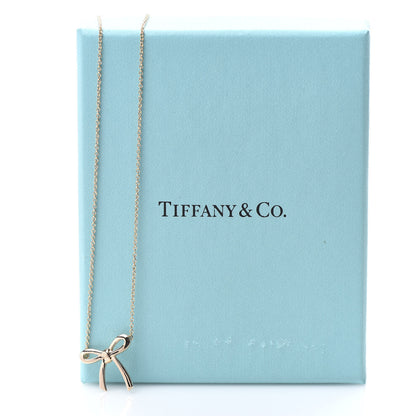 Tiffany 18K Rose Gold Mini Bow Pendant Necklace 6 of 6