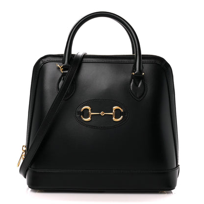 Gucci Boarded Plutone Calfskin Horsebit 1955 Top Handle Bag Black 1 of 11