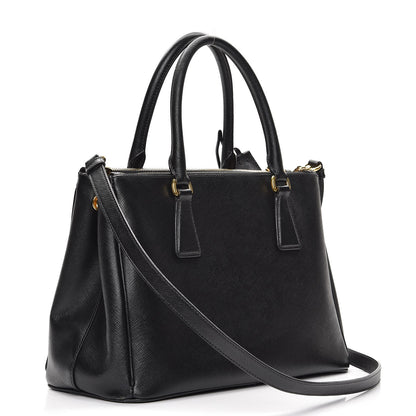 Prada Saffiano Small Galleria Double Zip Tote Black 4 of 8