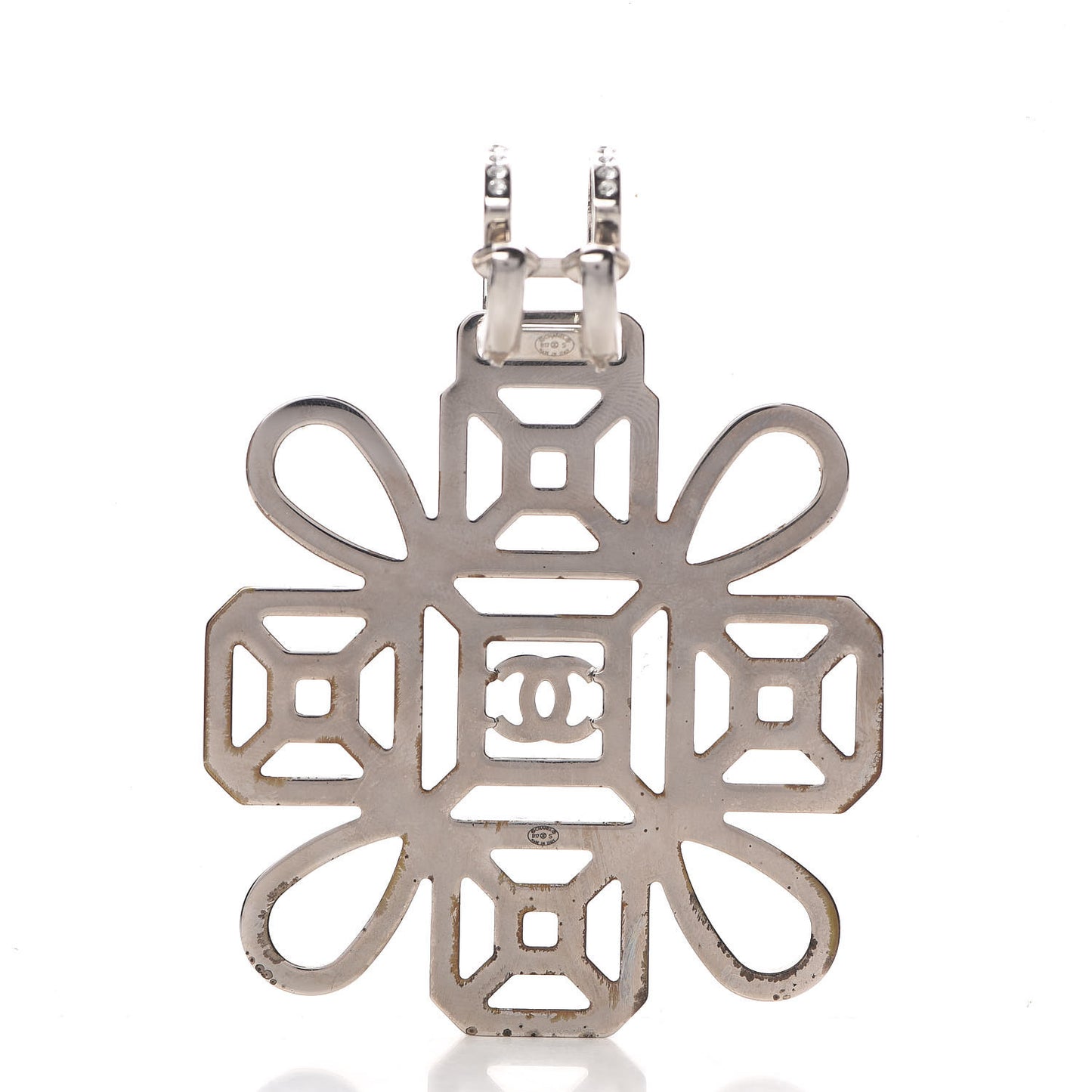 Crystal CC Brooch White Light Gold