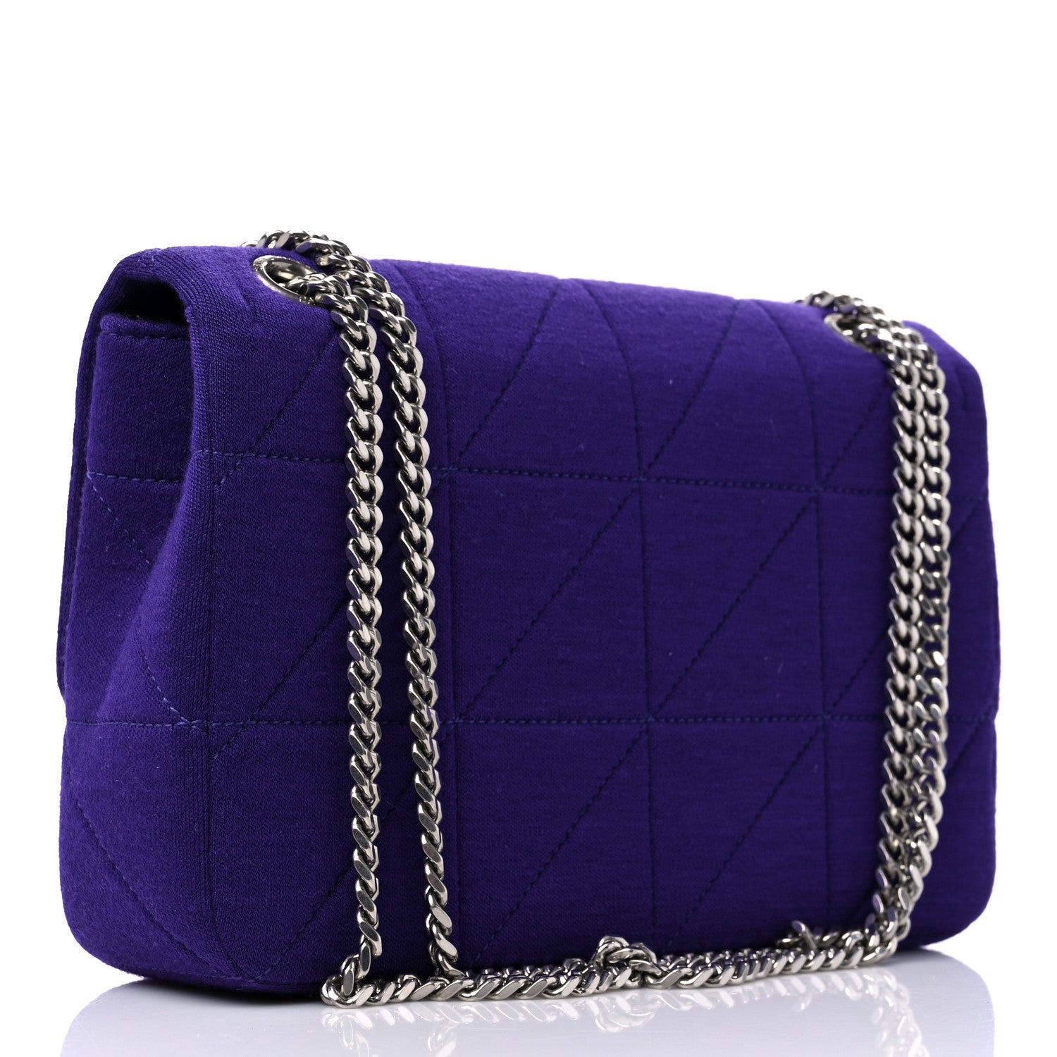 Saint Laurent Jersey Wool Patchwork Monogram Medium Jamie Baguette Purple 3 of 13