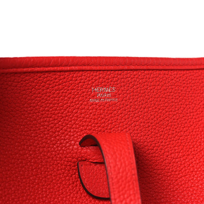 Hermes Taurillon Clemence EVELYNE III PM Rouge de Coeur 6 of 12