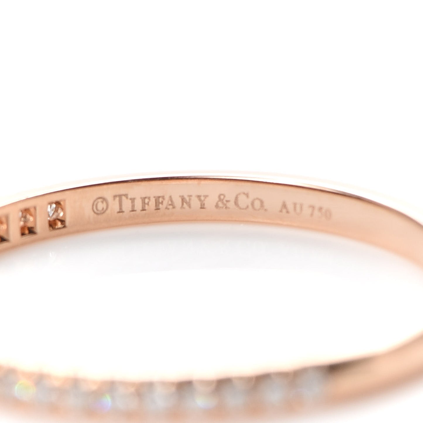 18K Rose Gold Diamond .20ctw Soleste Half Eternity Band Ring 62 10