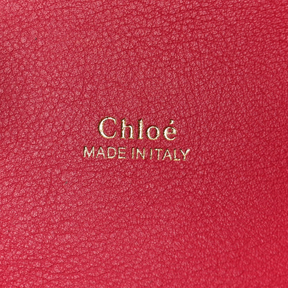 Chloe Calfskin Crocodile Embossed Small Aby Lock Dusky Red 6 of 8