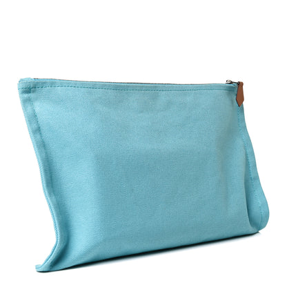 Hermes Toile Flat Yachting Pouch Bleu Atoll 3 of 11