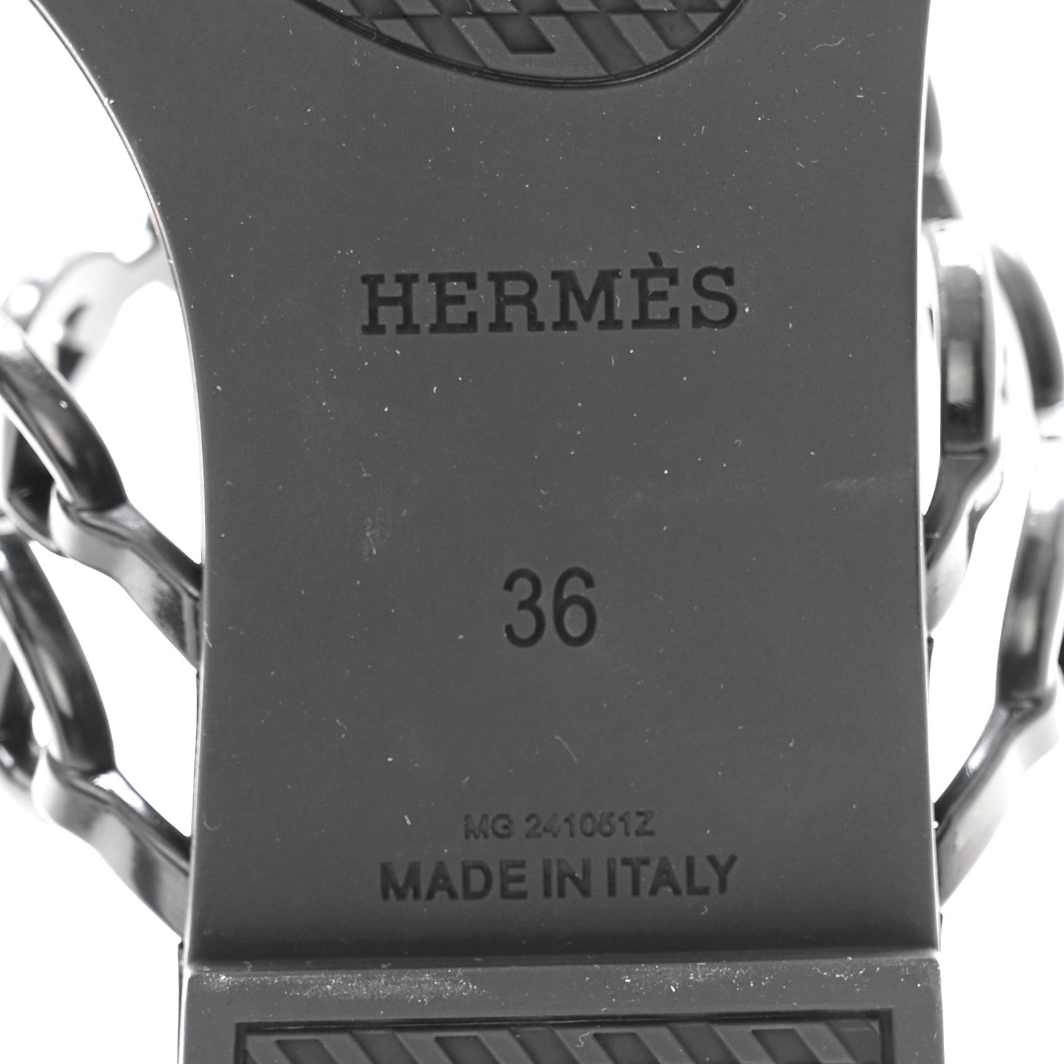 Hermes Rubber Chaine d'Ancre Island Sandals 36 Black 7 of 8