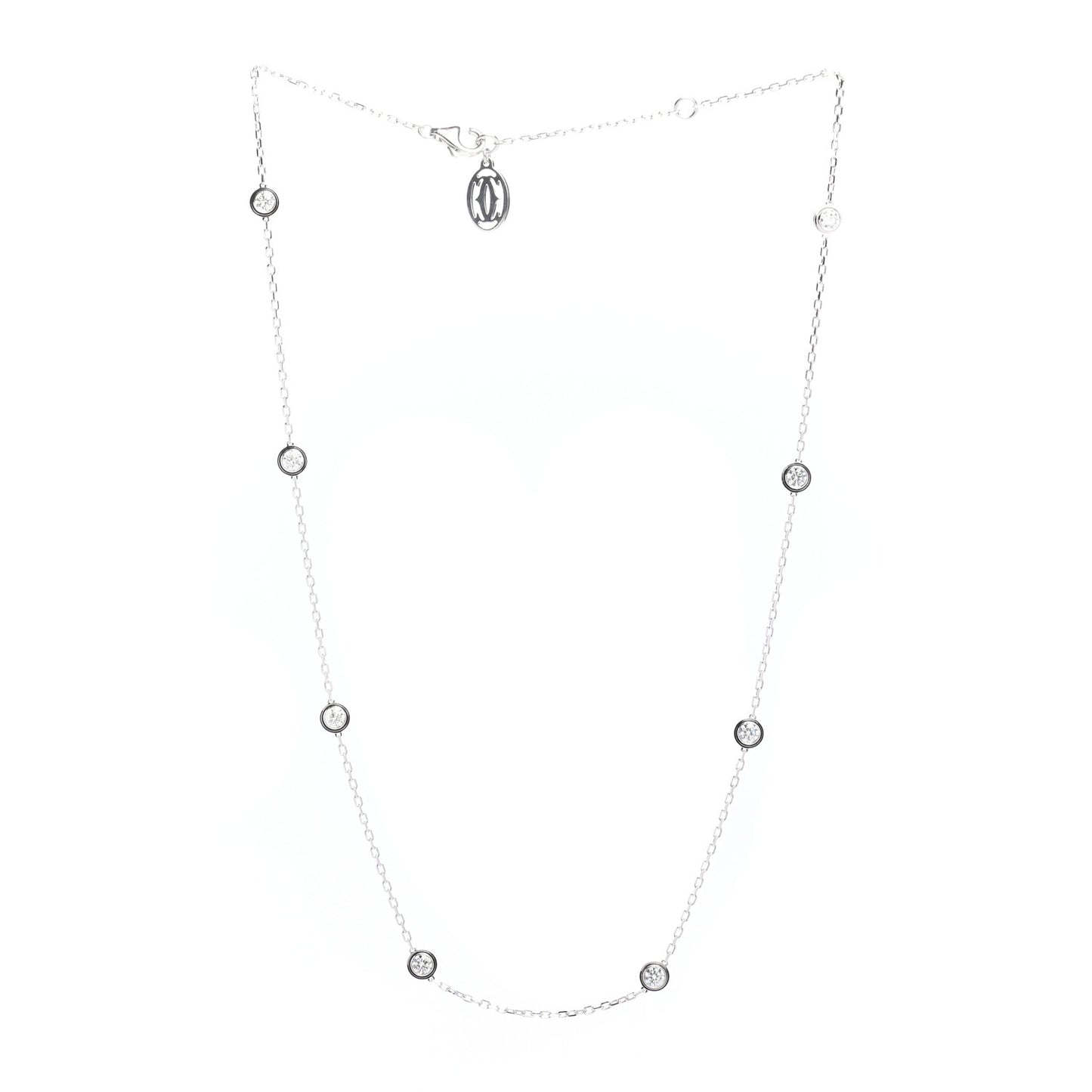 18K White Gold 8 Diamond D'Amour Station Necklace