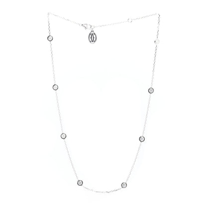 Cartier 18K White Gold 8 Diamond D'Amour Station Necklace 3 of 4