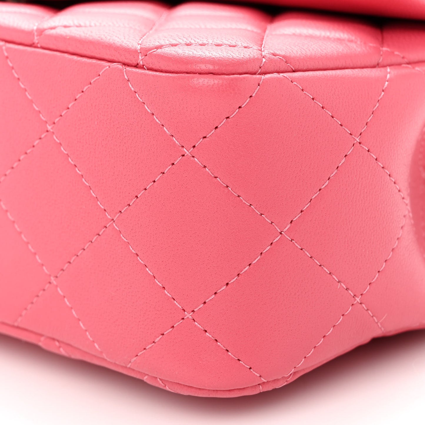 Lambskin Quilted Mini Rectangular Flap Pink