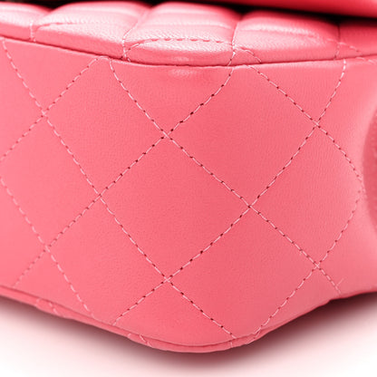Chanel Lambskin Quilted Mini Rectangular Flap Pink 10 of 10