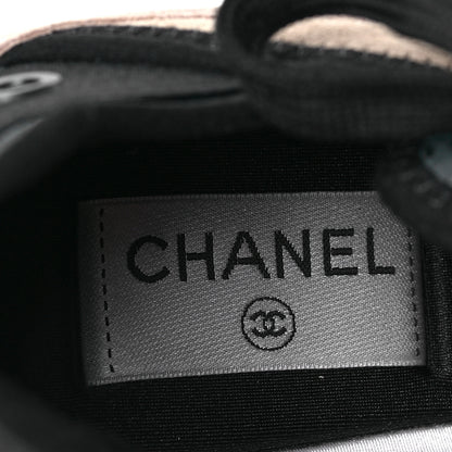 Chanel Suede Calfskin Nylon Grosgrain CC Sneakers 37 Beige Pink 8 of 8