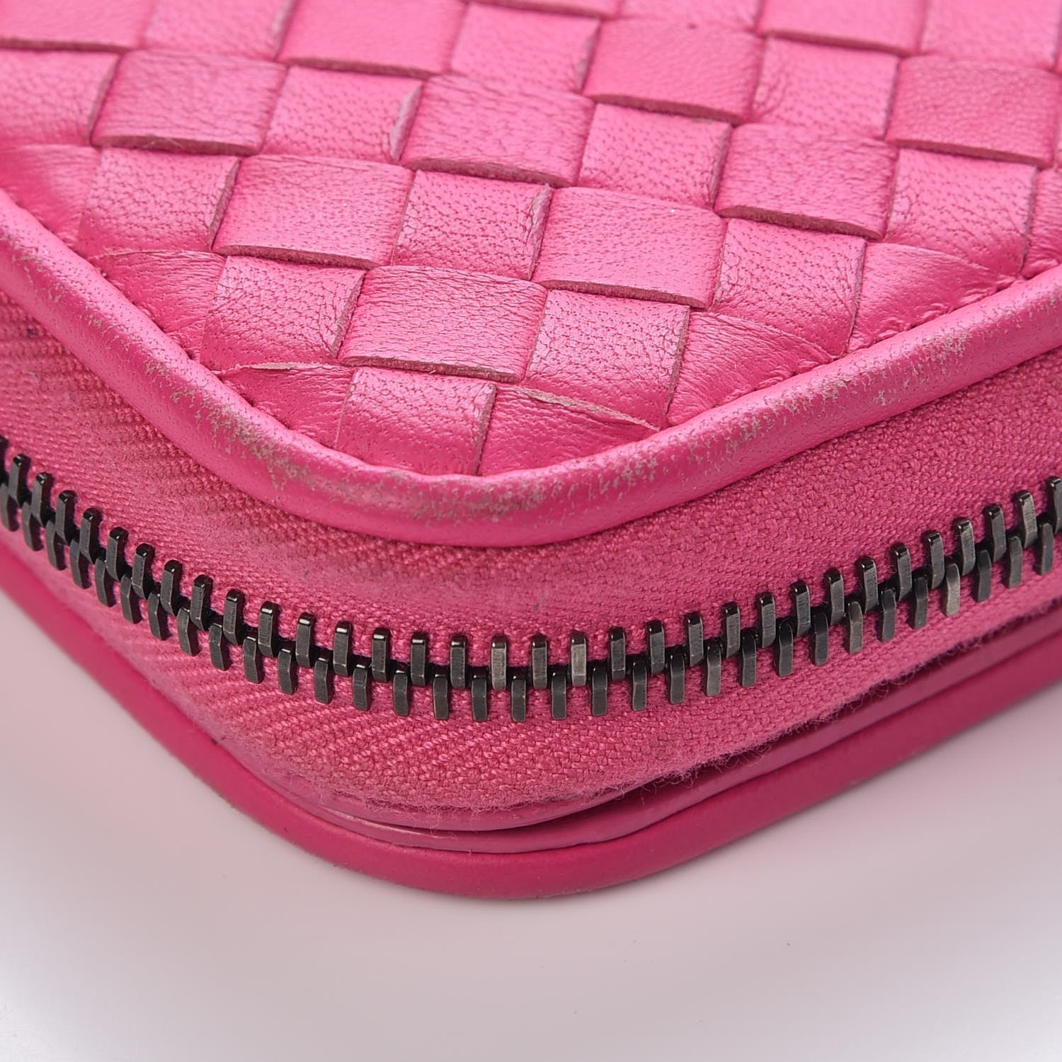 Bottega Veneta Nappa Intrecciato Zip Around Wallet Pink 13 of 13
