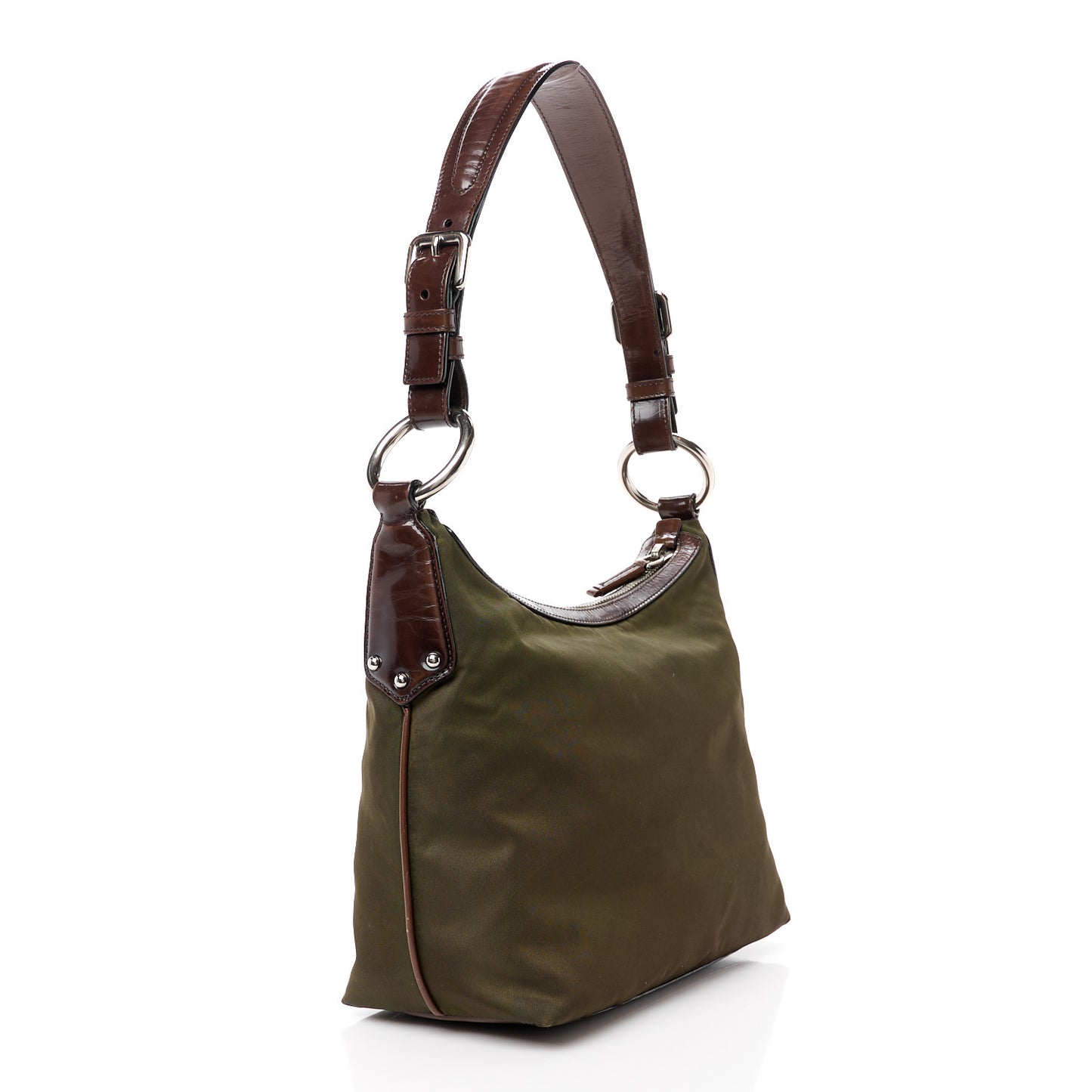 Tessuto Nylon Twist Shoulder Bag Bruciato