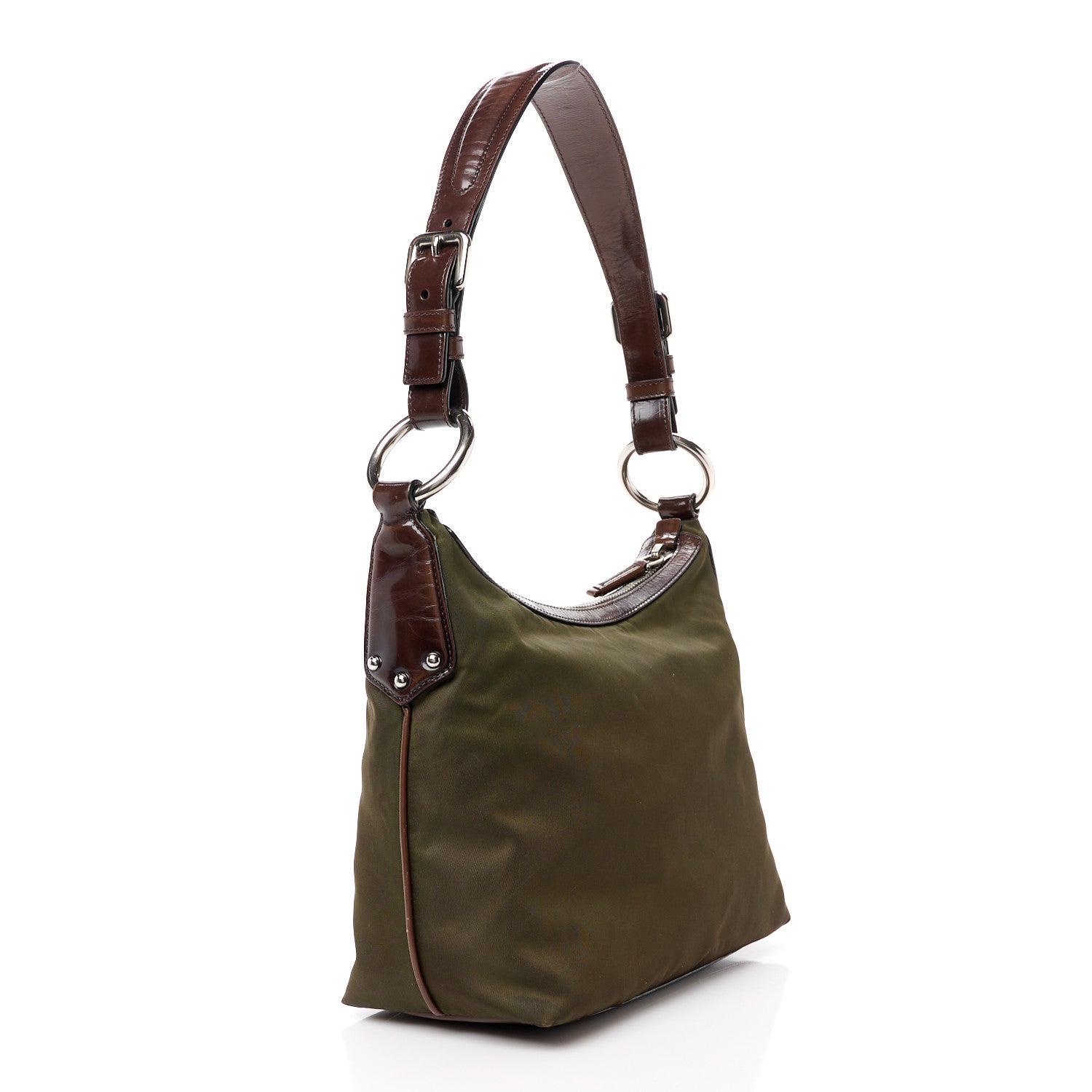 Prada Tessuto Nylon Twist Shoulder Bag Bruciato 3 of 15
