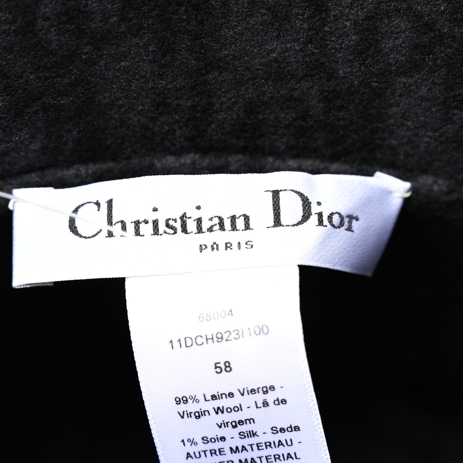 Christian Dior Wool Oblique Jacquard Bob Chic Bucket Hat 58 Black 8 of 9