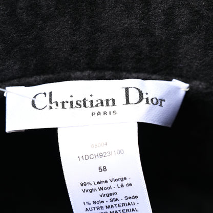 Christian Dior Wool Oblique Jacquard Bob Chic Bucket Hat 58 Black 8 of 9