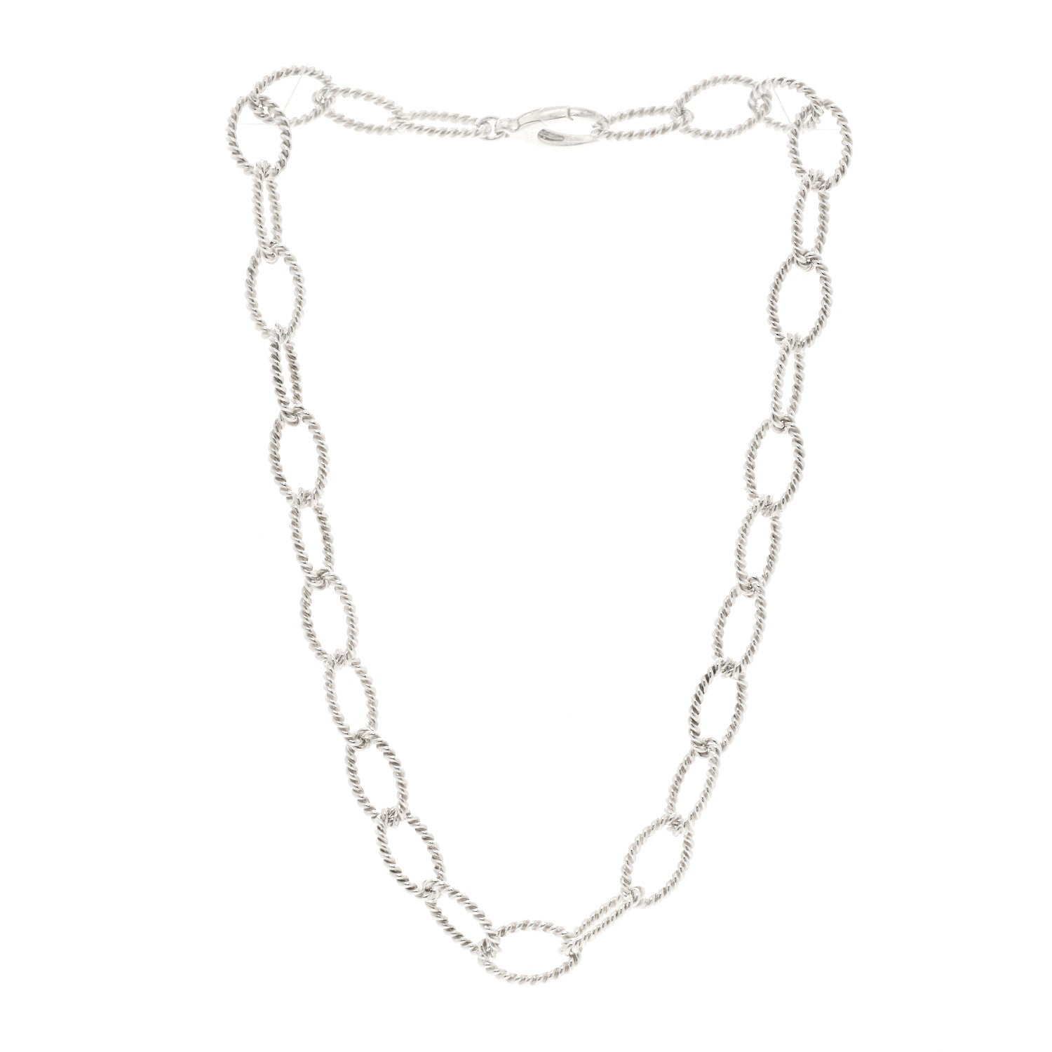 Tiffany Sterling Silver Oval Twist Link Necklace 3 of 4