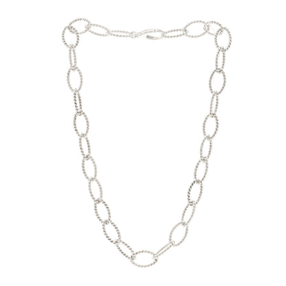 Tiffany Sterling Silver Oval Twist Link Necklace 3 of 4