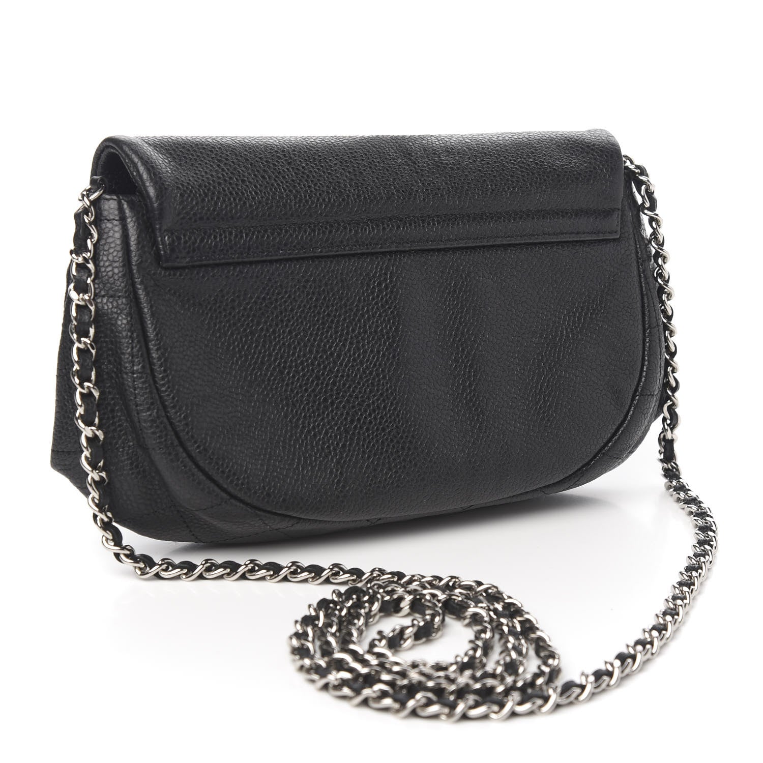 Chanel Caviar Half Moon Wallet On Chain WOC Black 2 of 9