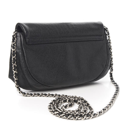 Chanel Caviar Half Moon Wallet On Chain WOC Black 2 of 9