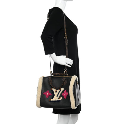 Louis Vuitton Calfskin Monogram Teddy Speedy Bandouliere 30 Black 2 of 9