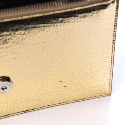 Saint Laurent Metallic Crackled Calfskin Kate Monogram Tassel Chain Wallet Gold 9 of 9
