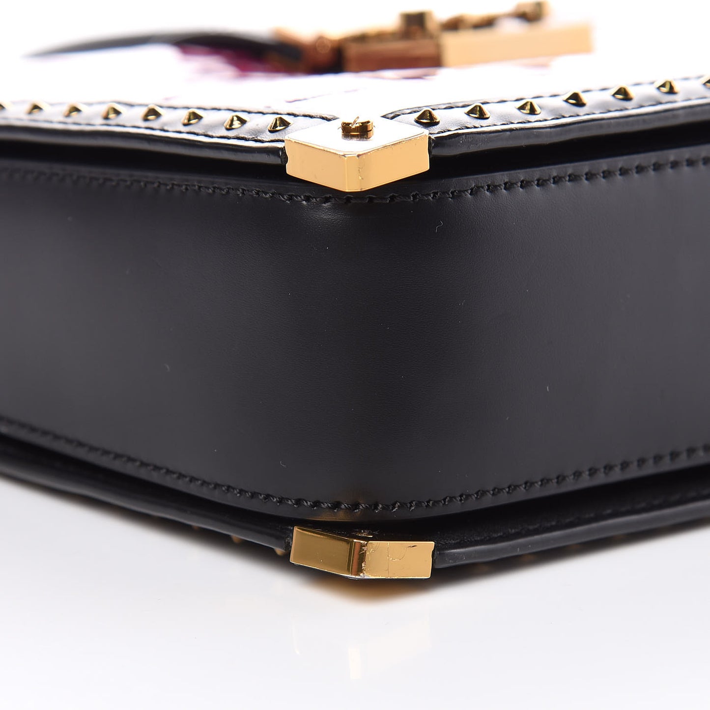Calfskin Crocodile Embossed Mitte Degrade Kroko Shoulder Bag Purple