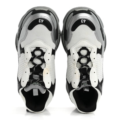 Balenciaga Metallic Fabric Mesh Mens Triple S Sneakers 10 Grey Dark Grey Black 2 of 19