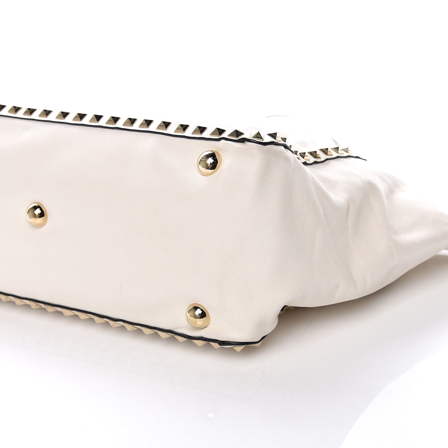 Vitello Medium Rockstud Tote Ivory