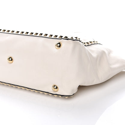 Valentino Garavani Vitello Medium Rockstud Tote Ivory 6 of 10