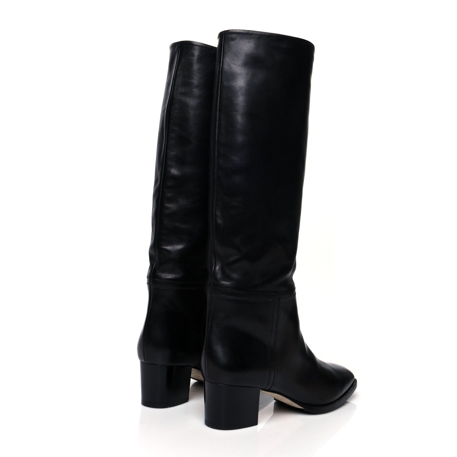 Jimmy Choo Calfskin Knee High Boots 40 Black 4 of 7