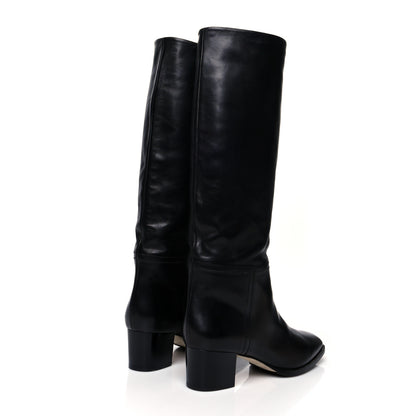 Jimmy Choo Calfskin Knee High Boots 40 Black 4 of 7