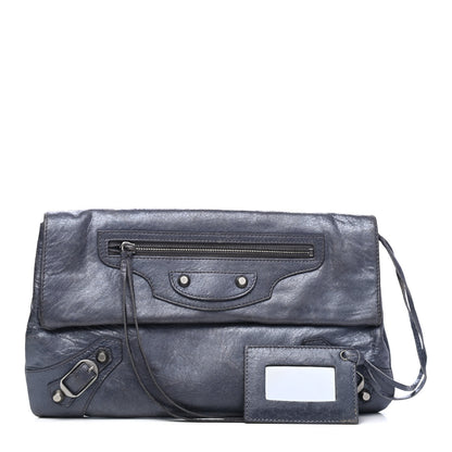 Balenciaga Agneau Classic Hardware Envelope Clutch Gris Hematite 1 of 4