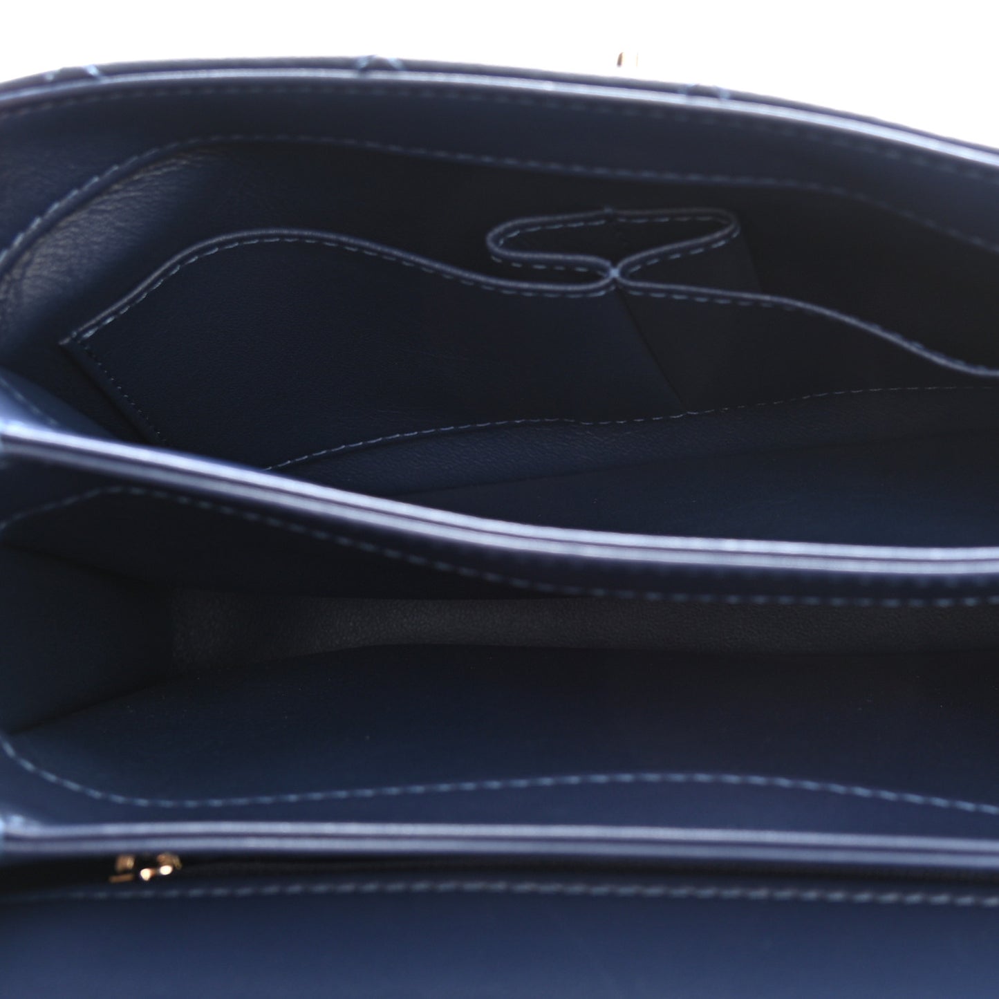 Lambskin Quilted Small Trendy CC Flap Dual Handle Bag Navy