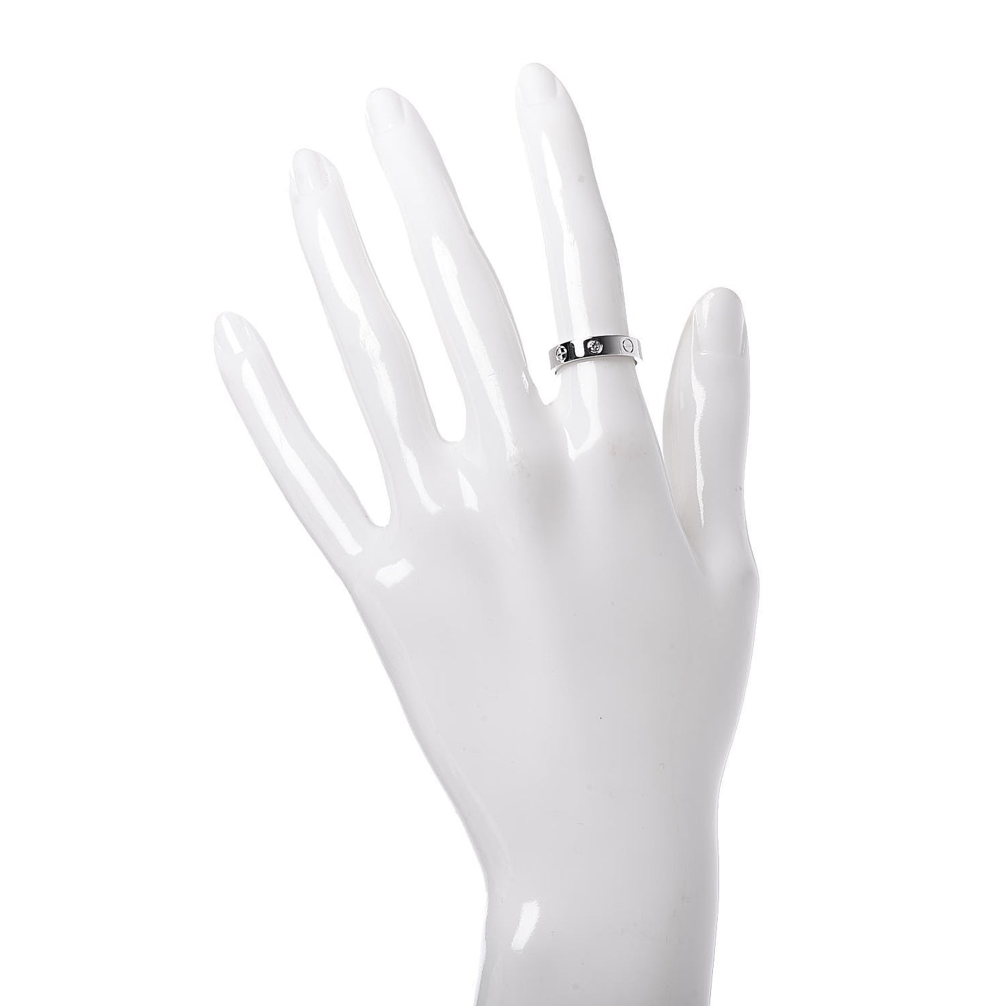 18K White Gold Diamond 4mm LOVE Wedding Band Ring 49 5