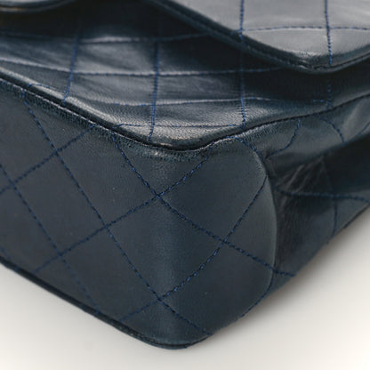 Chanel Lambskin Quilted Small Double Flap Navy 10 of 14