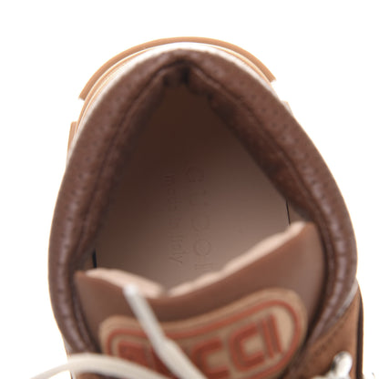 Gucci X SEGA Suede Calfskin GG Monogram Mens Flashtrek Sneakers 10 New Cuir Beige Ruggine 6 of 9