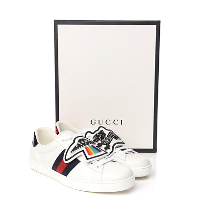 Gucci Calfskin Ayers Web UFO Dragon Embroidered Mens Ace Sneakers 10.5 White 9 of 9