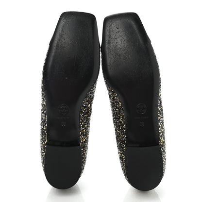 Chanel Glitter Fabric Patent Calfskin Moccasin Loafers 39 Black Bronze 5 of 8