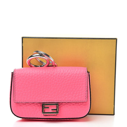 Fendi Cuoio Romano Micro Baguette Charm Rosa Fluo 6 of 6