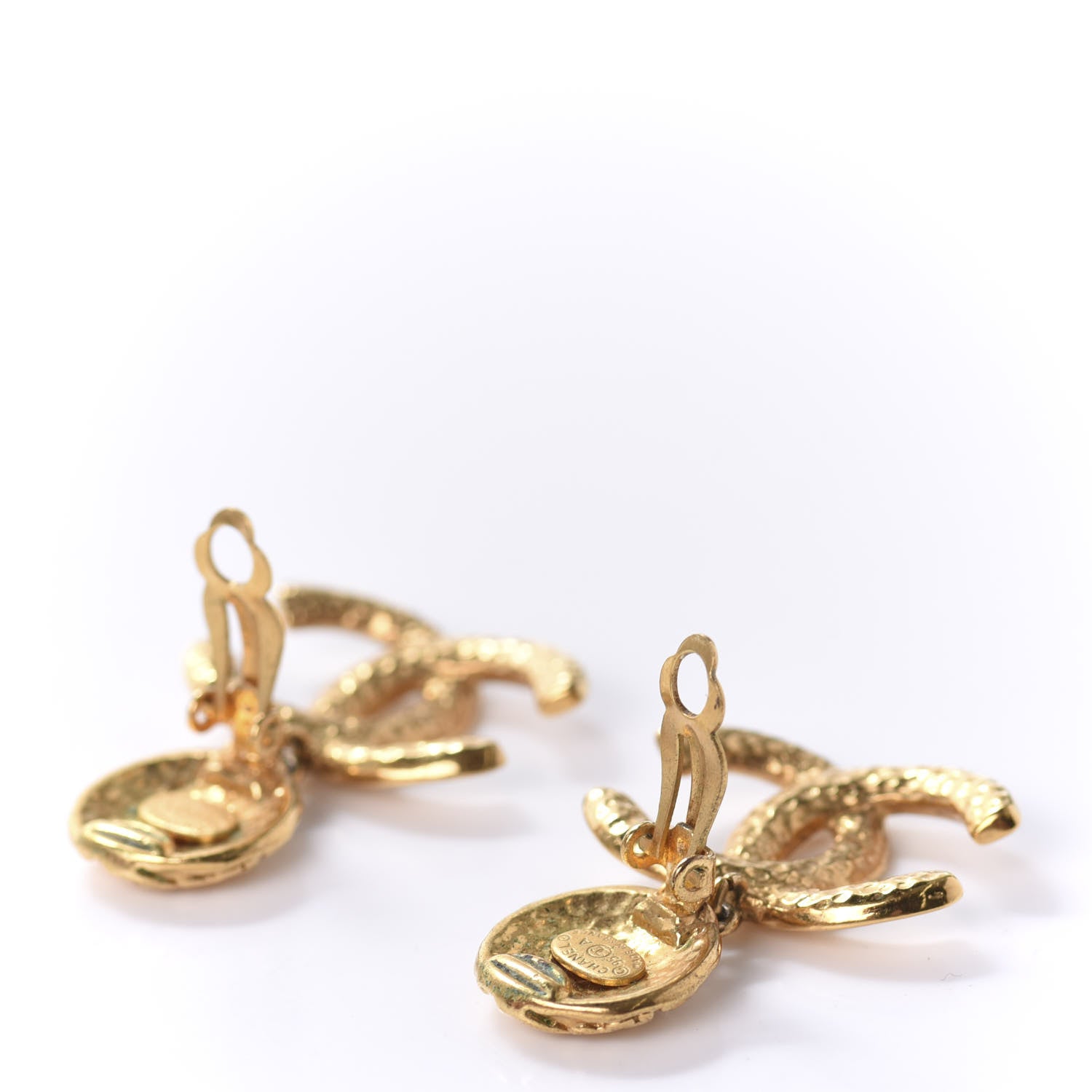 Chanel CC Drop Clip On Earrings Gold 3 of 4