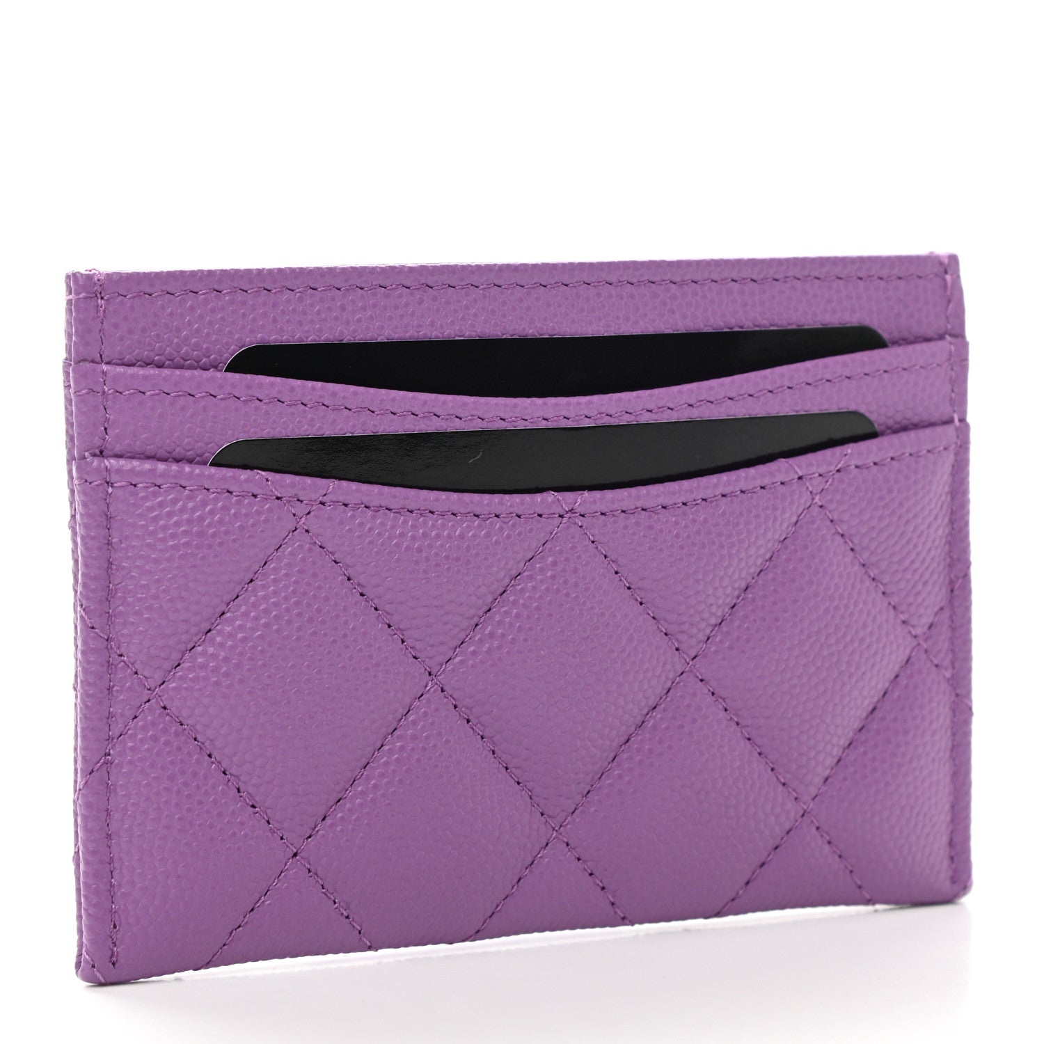 Chanel Caviar Quilted Card Holder Purple 3 of 7
