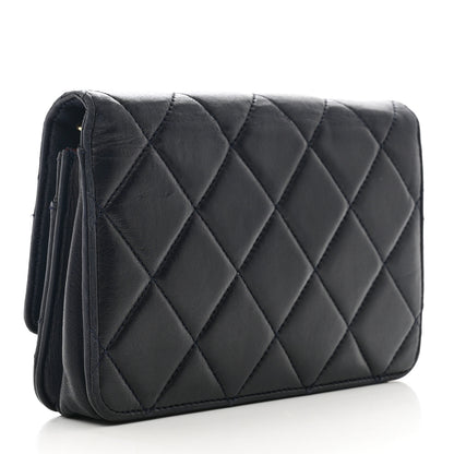 Chanel Lambskin Quilted Golden Class Wallet on Chain WOC Navy 3 of 13