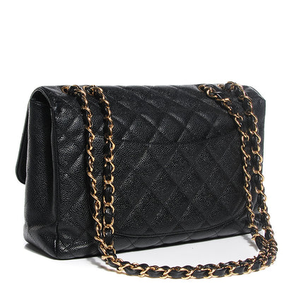 Chanel Caviar Quilted Jumbo Single Flap Black 3 of 10