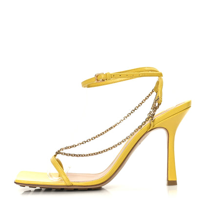 Bottega Veneta Lambskin Stretch Chain Strap 90mm Sandals 39 Buttercup 1 of 7
