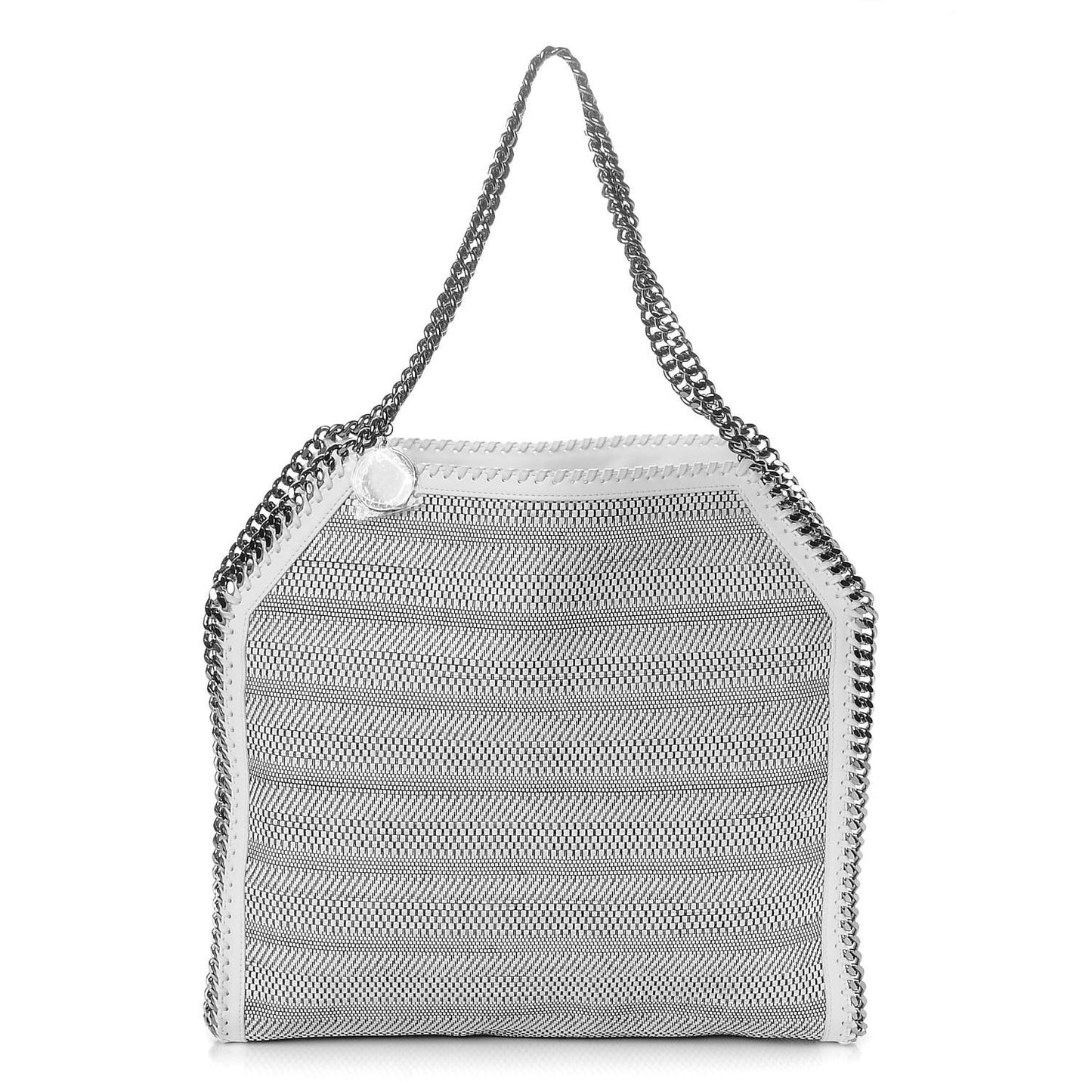 Woven Moire Falabella Tote Pure White
