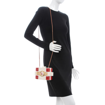 Chanel Plexiglass Boy Brick Havana by Night Clutch White Red 2 of 8