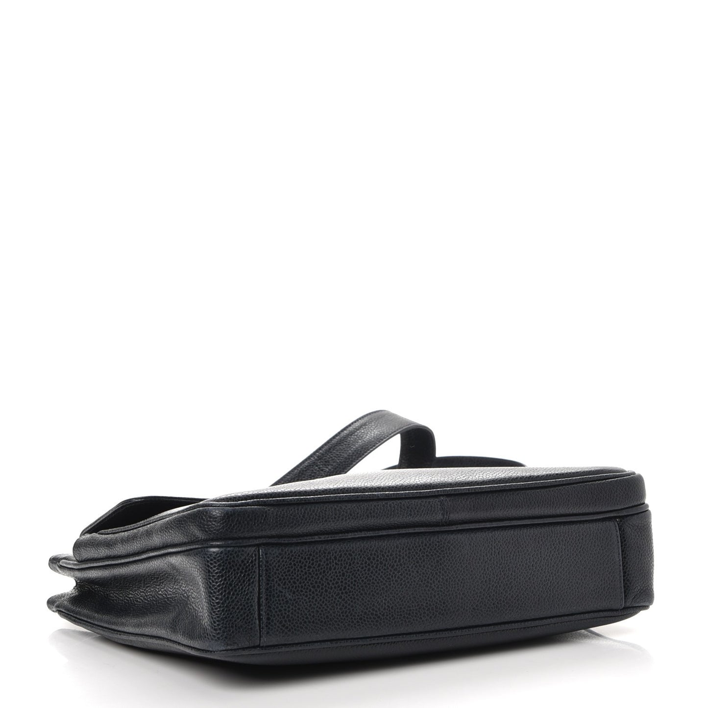 Caviar Flap Shoulder Bag Navy Blue