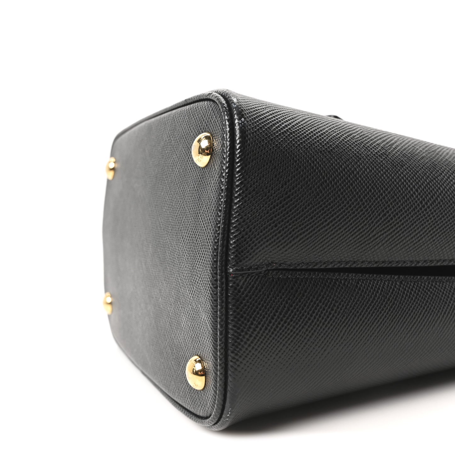 Saffiano Cuir Medium Panier Bucket Bag Black Fuoco