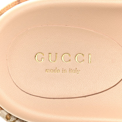 Gucci GG Supreme Monogram Water Flora Angelina Platform Slide Sandals 38 Beige White Multicolor 7 of 9